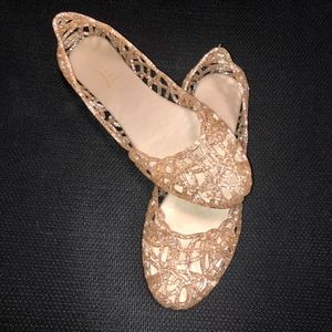 Gold Jelly Sandal Flats